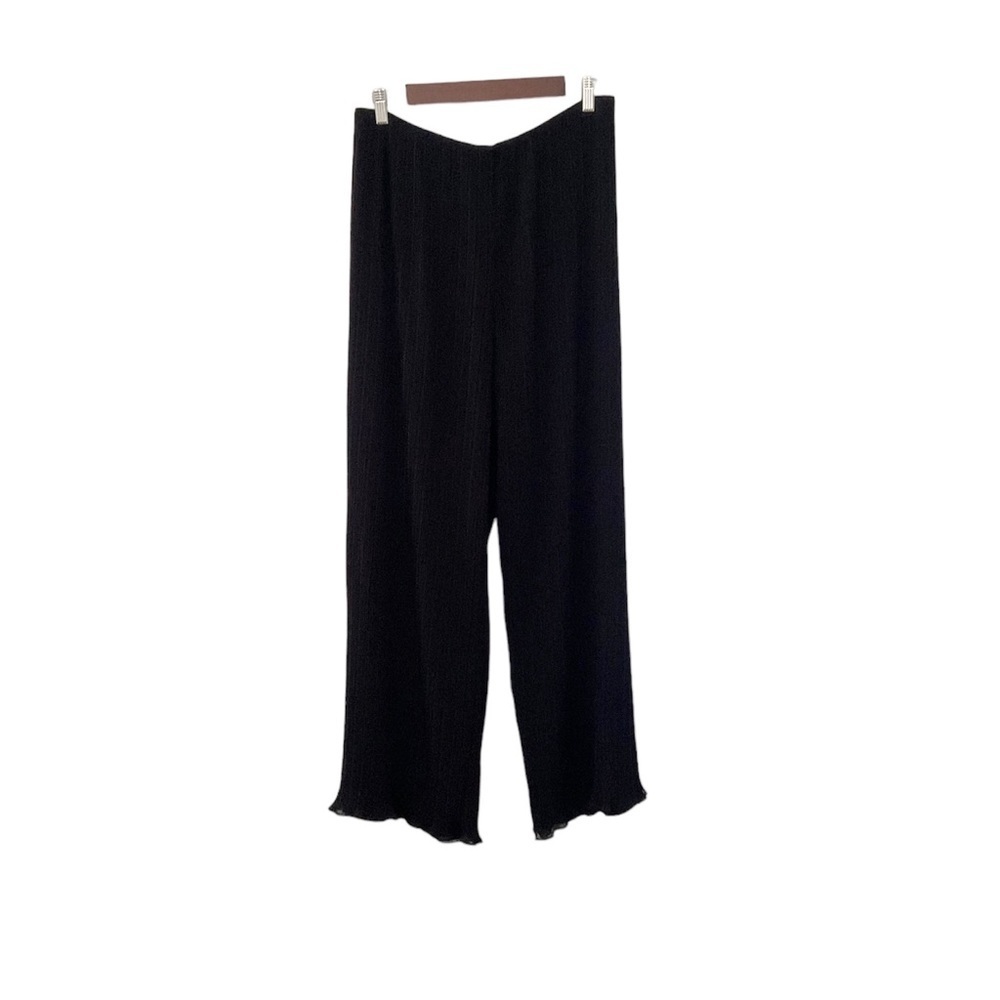 Alex Micro Pleated Pullon Wide Leg Special Occasion Pants Size XL Black
